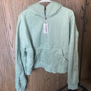 Zeagoo Womens Half Zip Cropped Hoodies Fleece Long Sleeve Pullover Sweatshirt